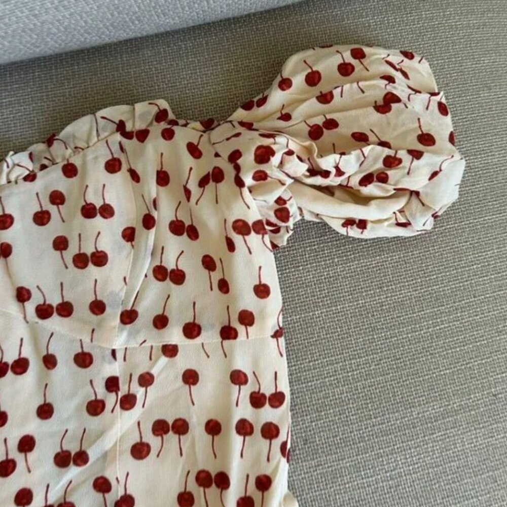 Reformation Davonne Mini Dress Sz6 Cherry Pudding Causal Party Summer - Picture 7 of 10